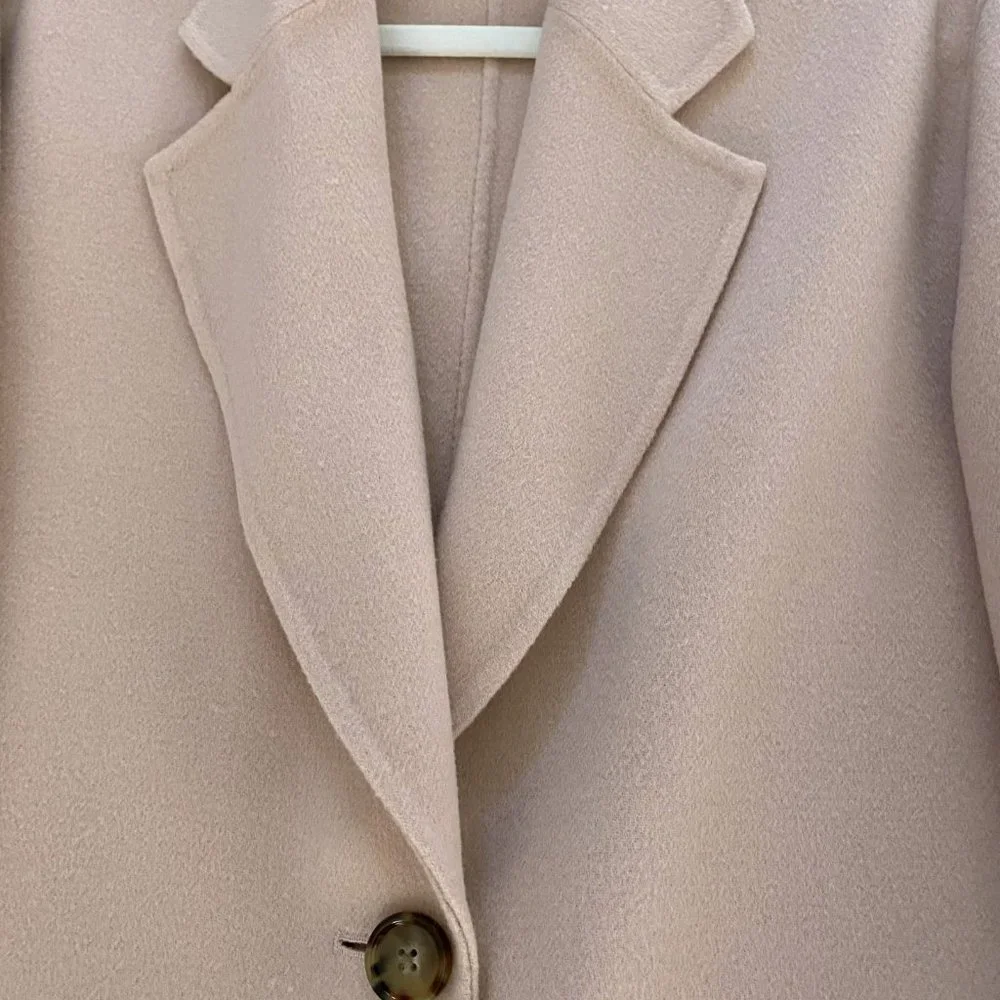 ACNE STUDIOS COAT LANDI DOUBLE FACE WOOL CASHMERE COAT PASTEL PINK SIZE 40 M - Picture 9 of 12